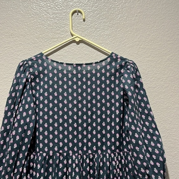 J.Crew Small Floral V-neck Cotton Voile Blue Dress Best Buds Lightwt oversized - Picture 11 of 11